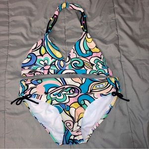 gossip girl girl’s floral bikini flowers beads size 12